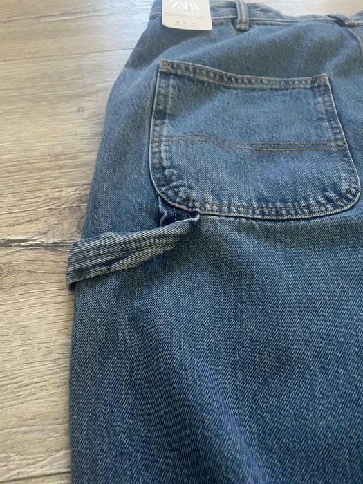 Jeansy ZARA, Carpenter, Roz. 40, Niebieskie//Ciemnoniebieskie