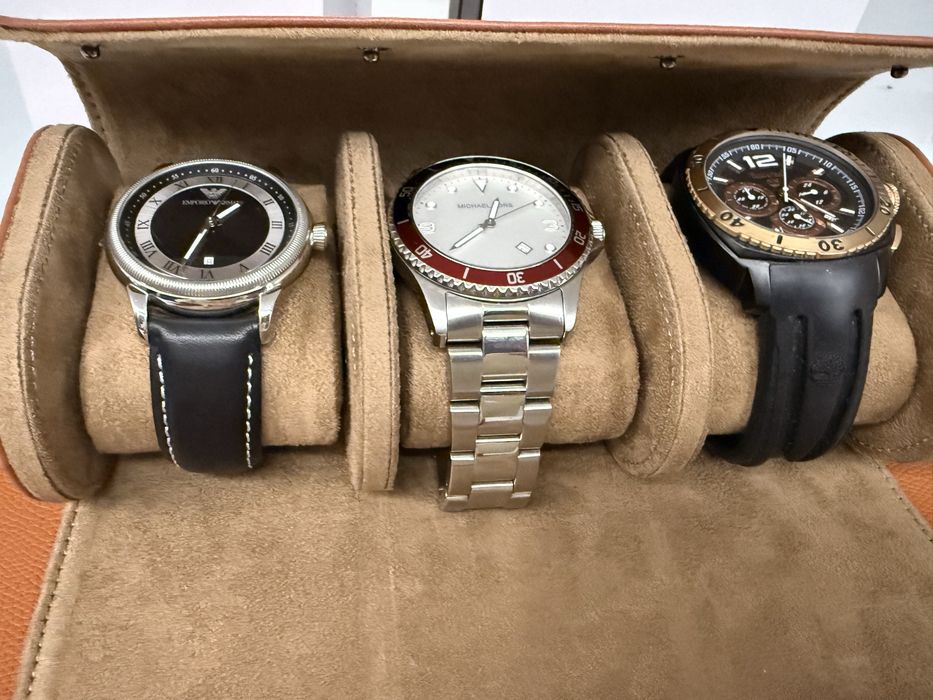 Estojo de Relógios em Couro