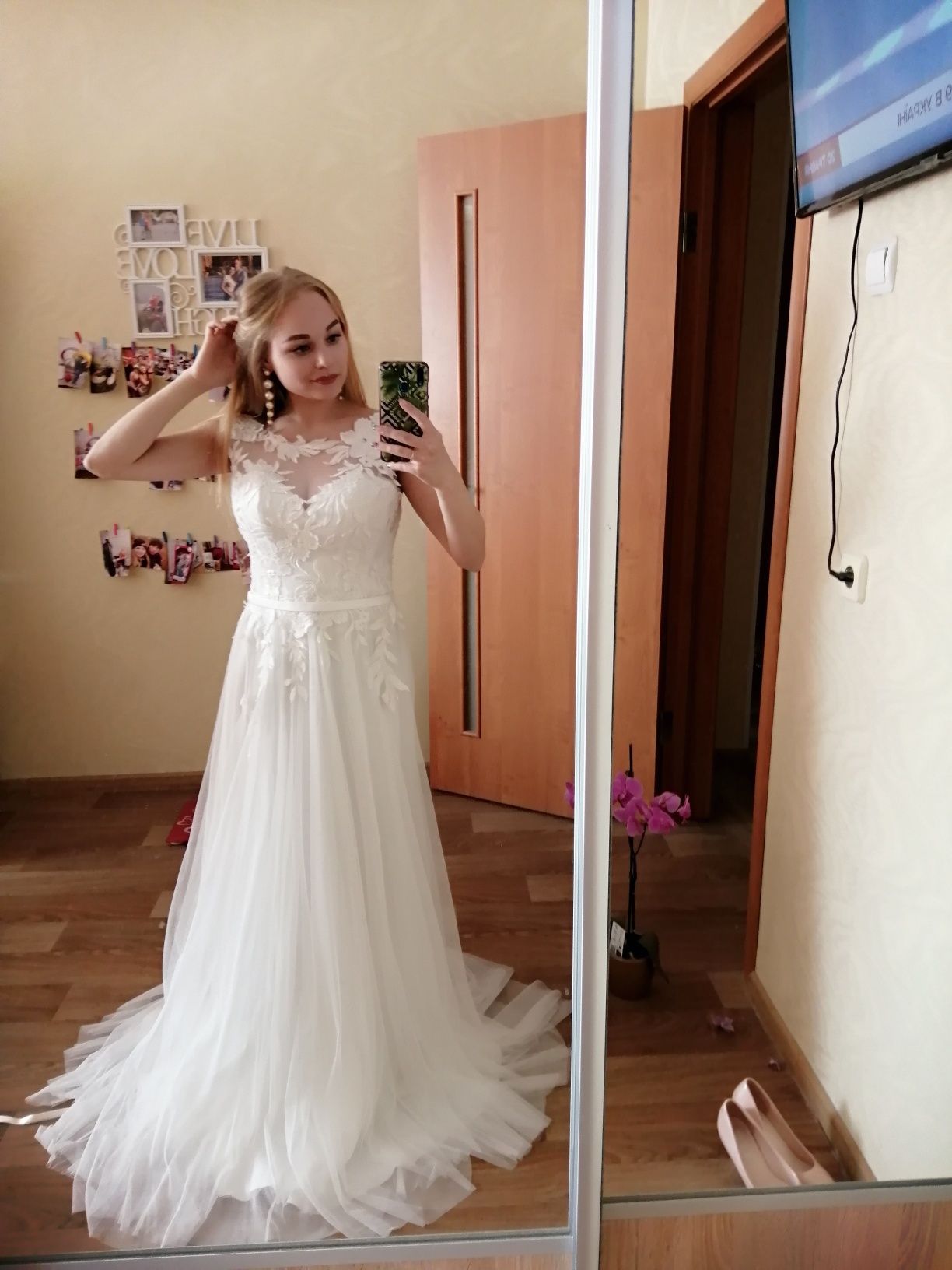 Свадебное платье не пышное на рост 160 и каблук