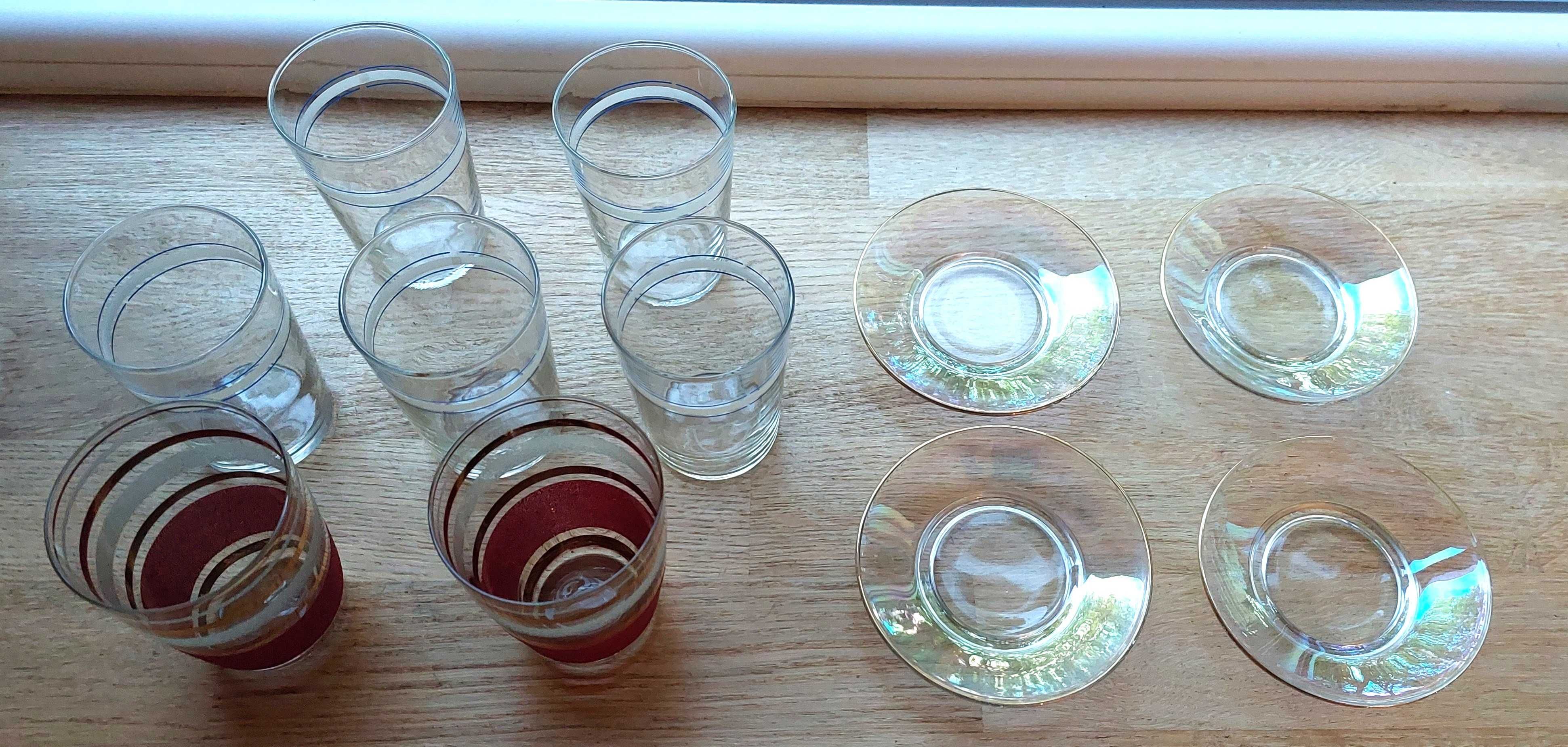 siedem szklanek z PRL vintage