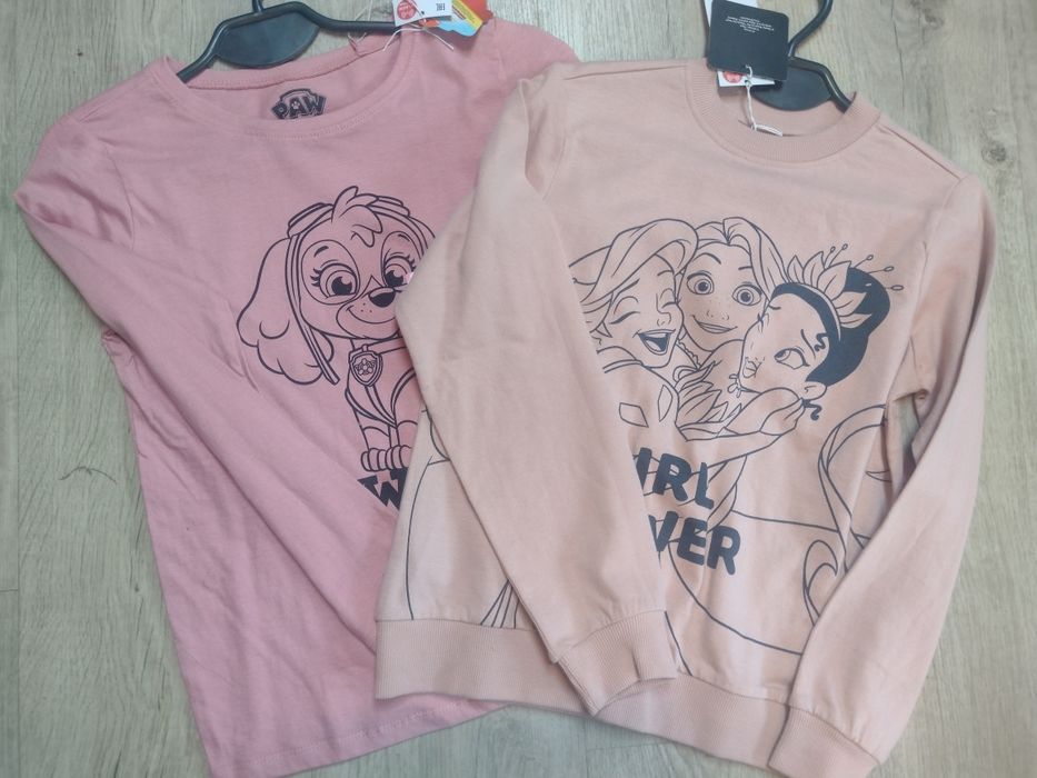 2x sweter bluzka z długim rękawem psi patrol księżniczki