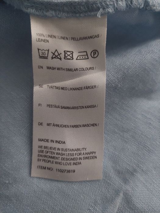 Свободного края, 100% лён,  рубашка с длинным рукавом