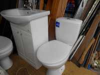 Kompakt WC -sedes,spłuczka, deska sedesowa,Szafka z umywalką i Baterią