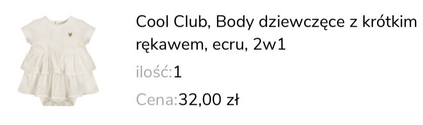 Body sukienka dziewczęca Cool Club rozmiar 62