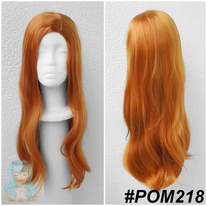 Ruda peruka pomarańczowa z przedziałkiem długa cosplay wig Kim Kolwiek