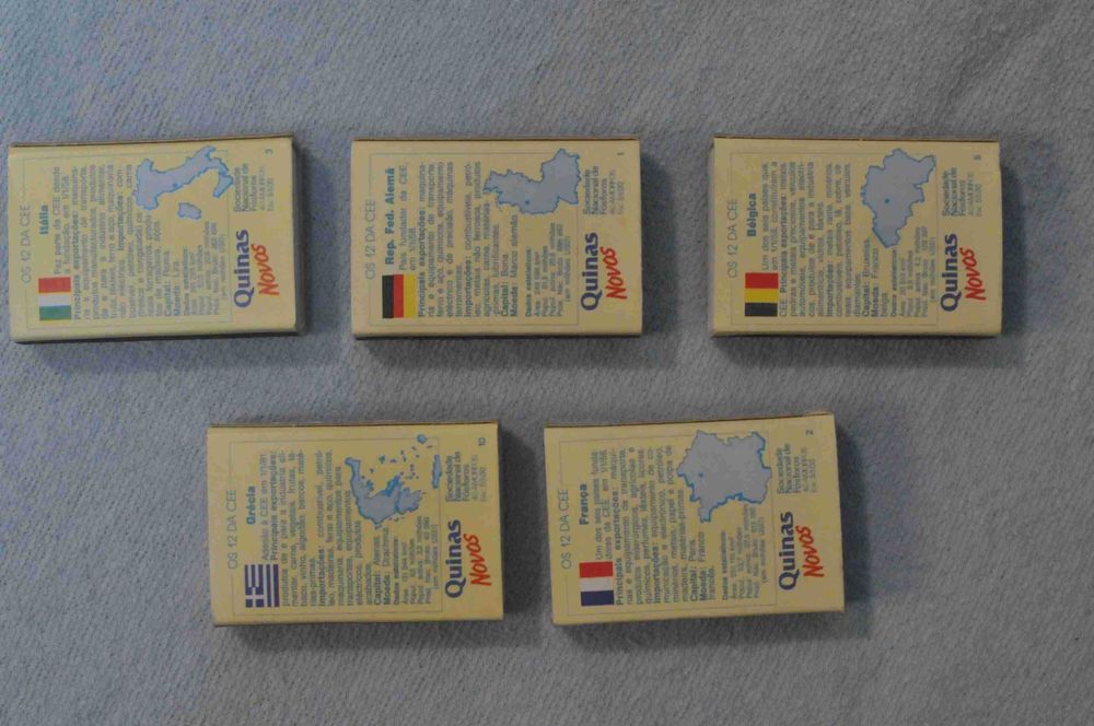 Vintage –  5 caixas de fósforos Quinas Novos  – Os 12 da CEE