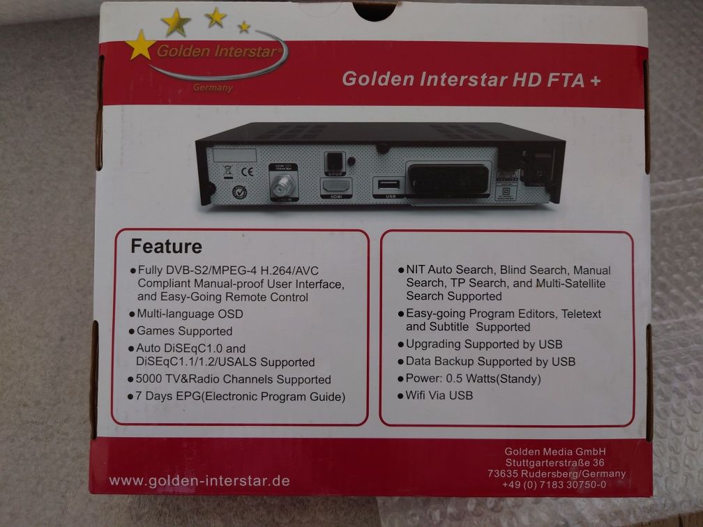 Golden Interstar HD FTA +, спутниковый ресивер