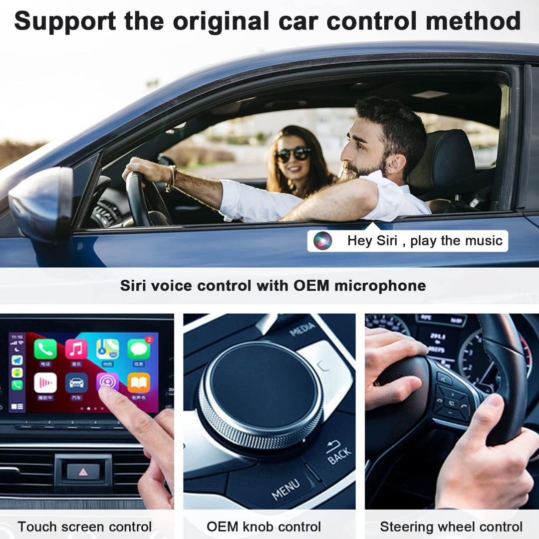Bezprzewodowy adapter samochodowy Play Car Play Czarny