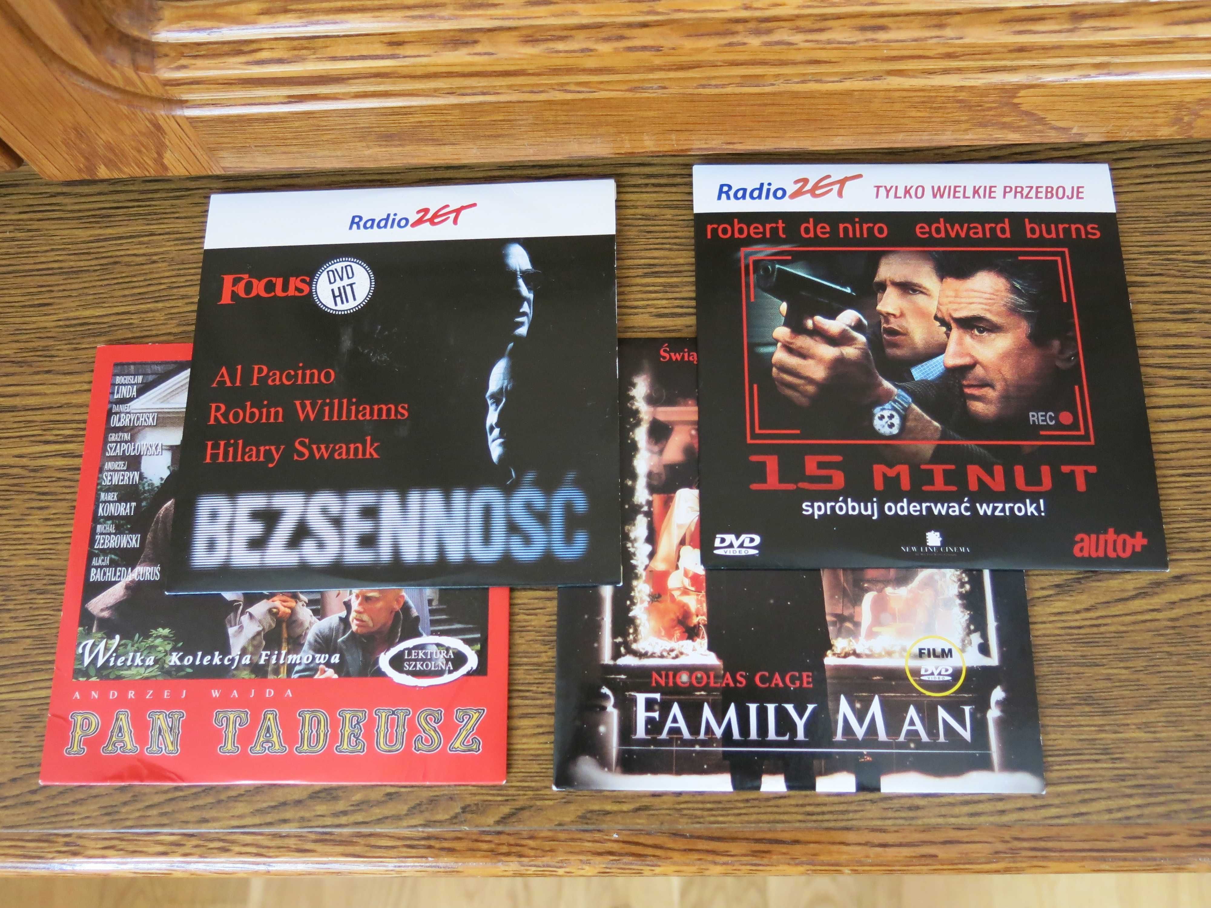 Film DVD: Pan Tadeusz, Bezsenność, 15 minut, Family Man