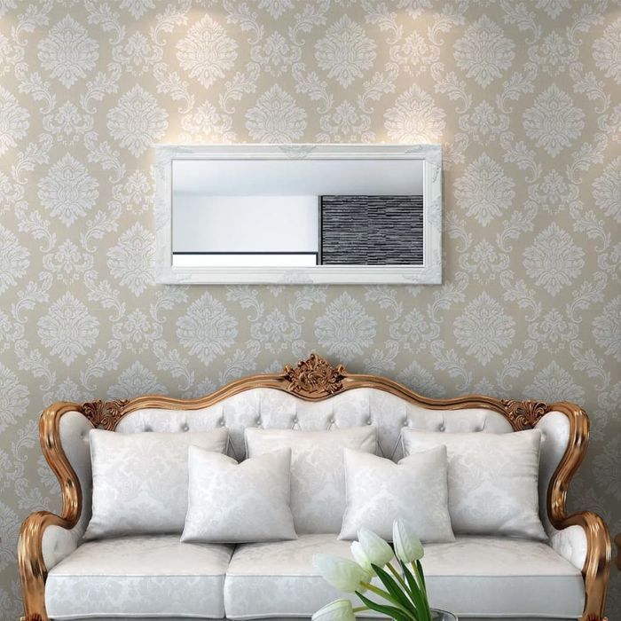 Lustro Ścienne Barokowe 120x60 cm w Białej Ramie