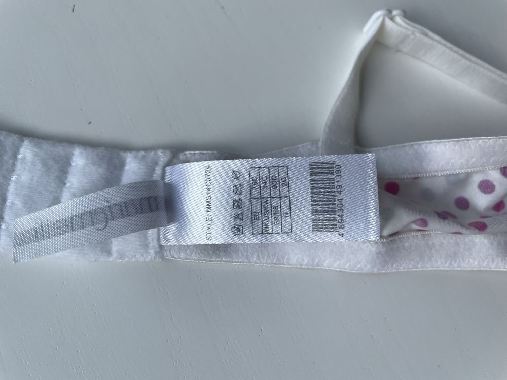 Nowy komplet bielizny w kropki różowy kokardki stringi stanik