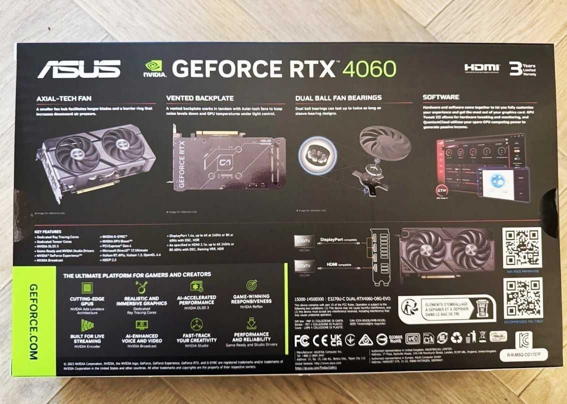 Видеокарта ASUS GeForce RTX 4060 8GB GDDR6 DUAL OC EVO
