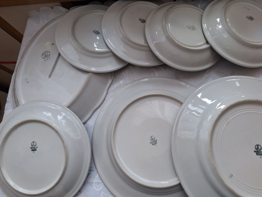 Porcelana Lubiana talerze płaskie 8 sztuk lata PRL