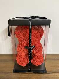 Miś z róż w pudełku - ROSE BEAR, idealny prezent na WALENTYNKI