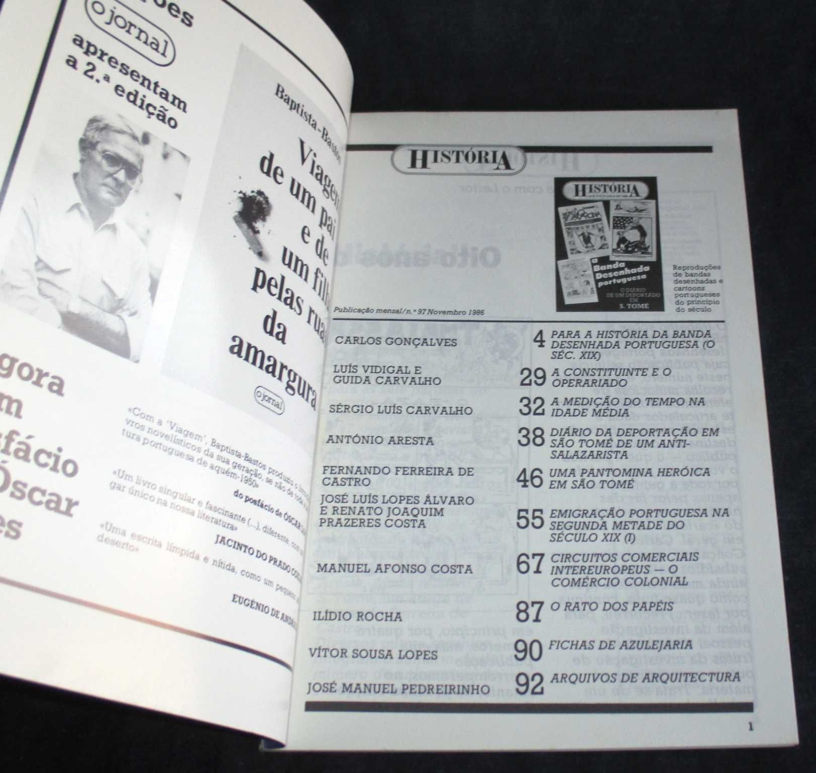Revista História Nº 97 Novembro de 1986 A Banda Desenhada Portuguesa