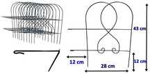 Płotek ogrodowy 43cm/40cm metalowy zgrzewany ciemna zieleń 10 sztuk
