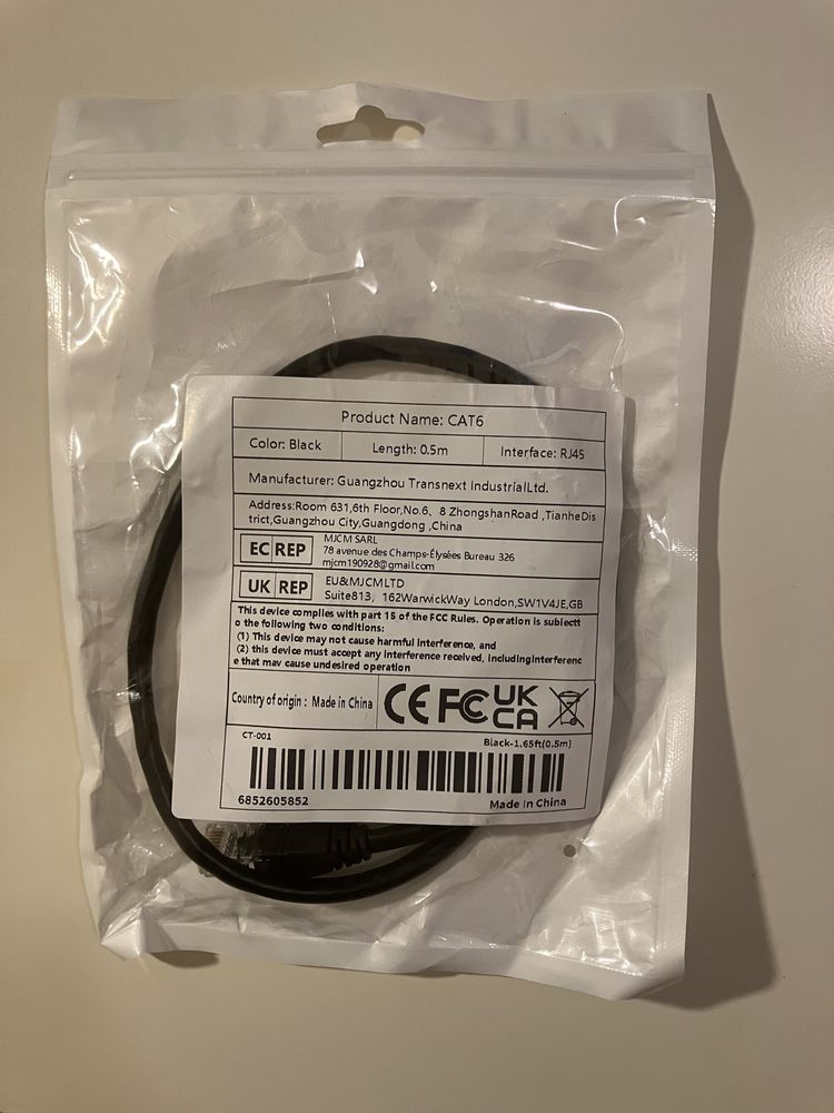 Cabo ethernet 0,5m