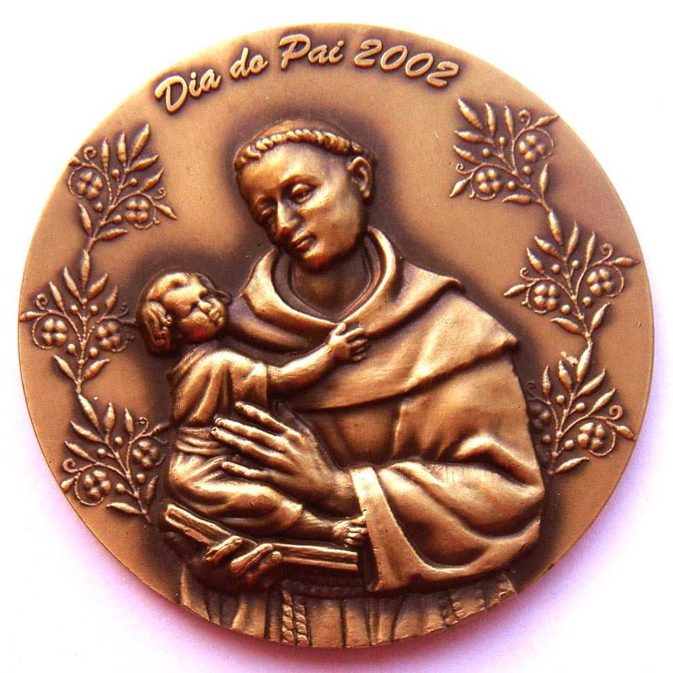 Medalha de Bronze Santo António com Jesus Dia do Pai