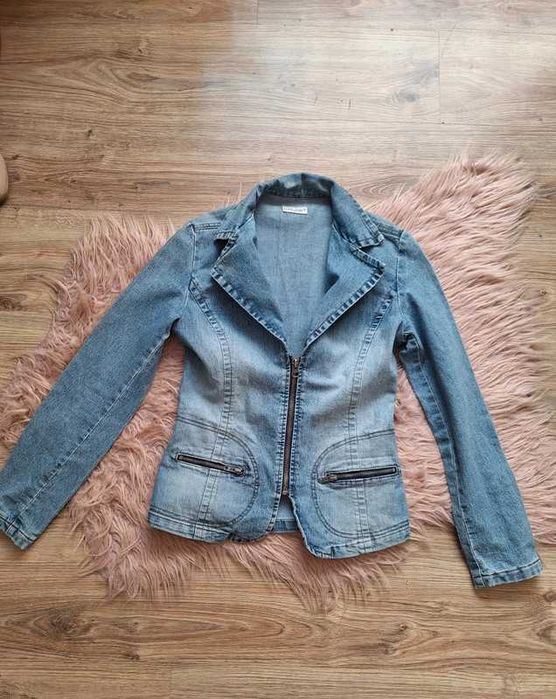 Świetna jeansowa katana kurtka jeansowa C&A 38 bawełna vintage retro