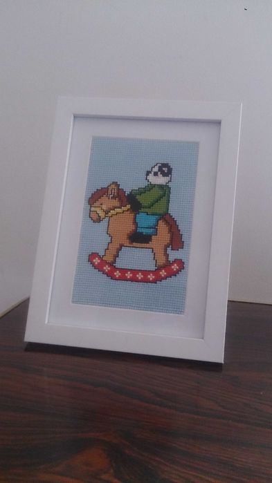 Quadro único em ponto de cruz para quarto de criança