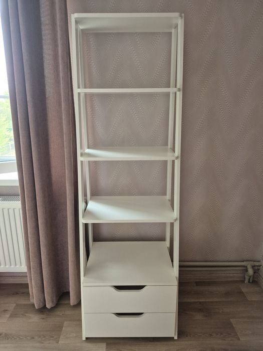 Стелаж/етажерка біла з ящиками