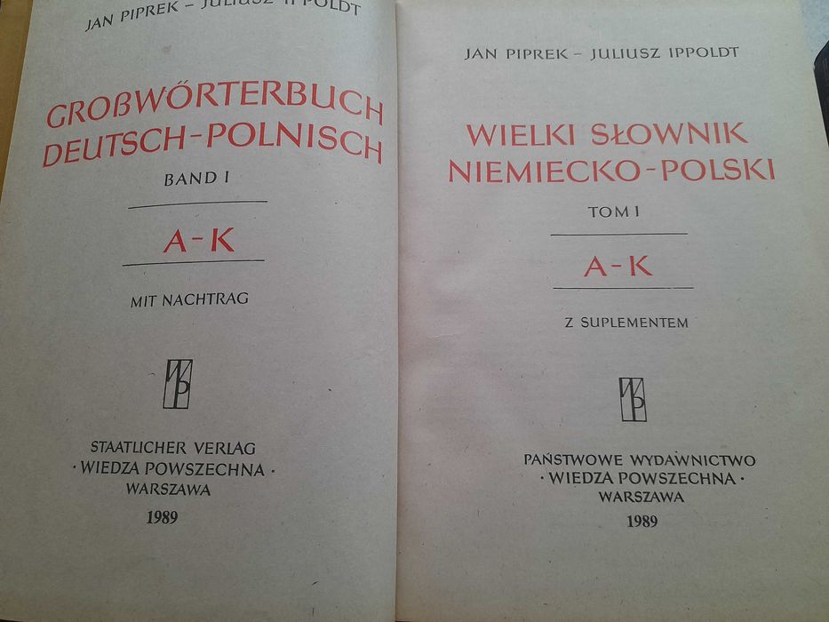 Wielki Słownik Niemiecko-Polski/Polsko-Niemiecki, Piprek, Ippold