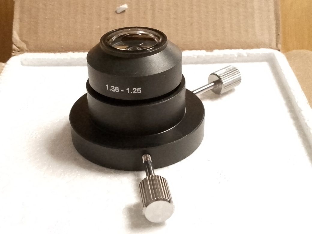 Olejowy kondensor ciemne pole 37 mm mikroskop Zeiss Jena Biolam pzo