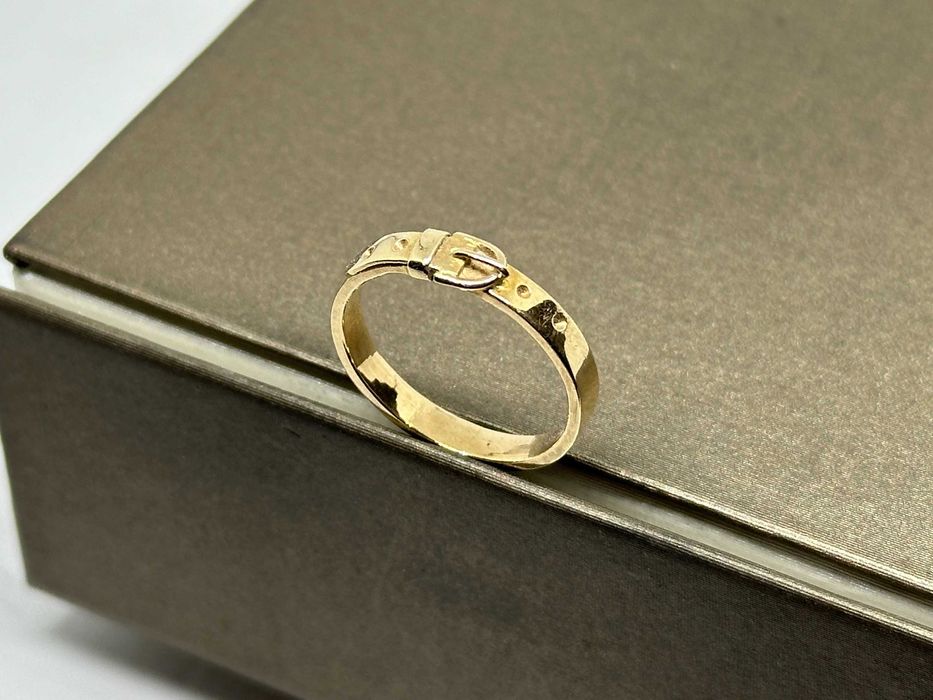 Oryginalny złoty pierścionek "pasek"  p585  R-15,5