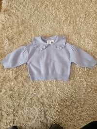 Liliowy dzianinowy sweterek bluzeczka