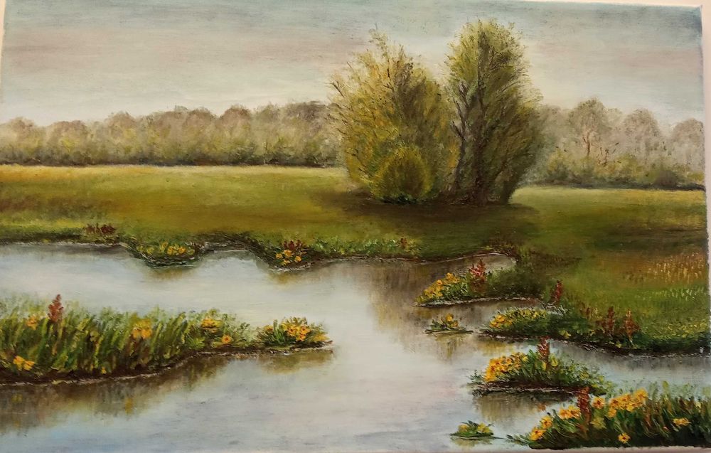 obraz olejny "mokradła "