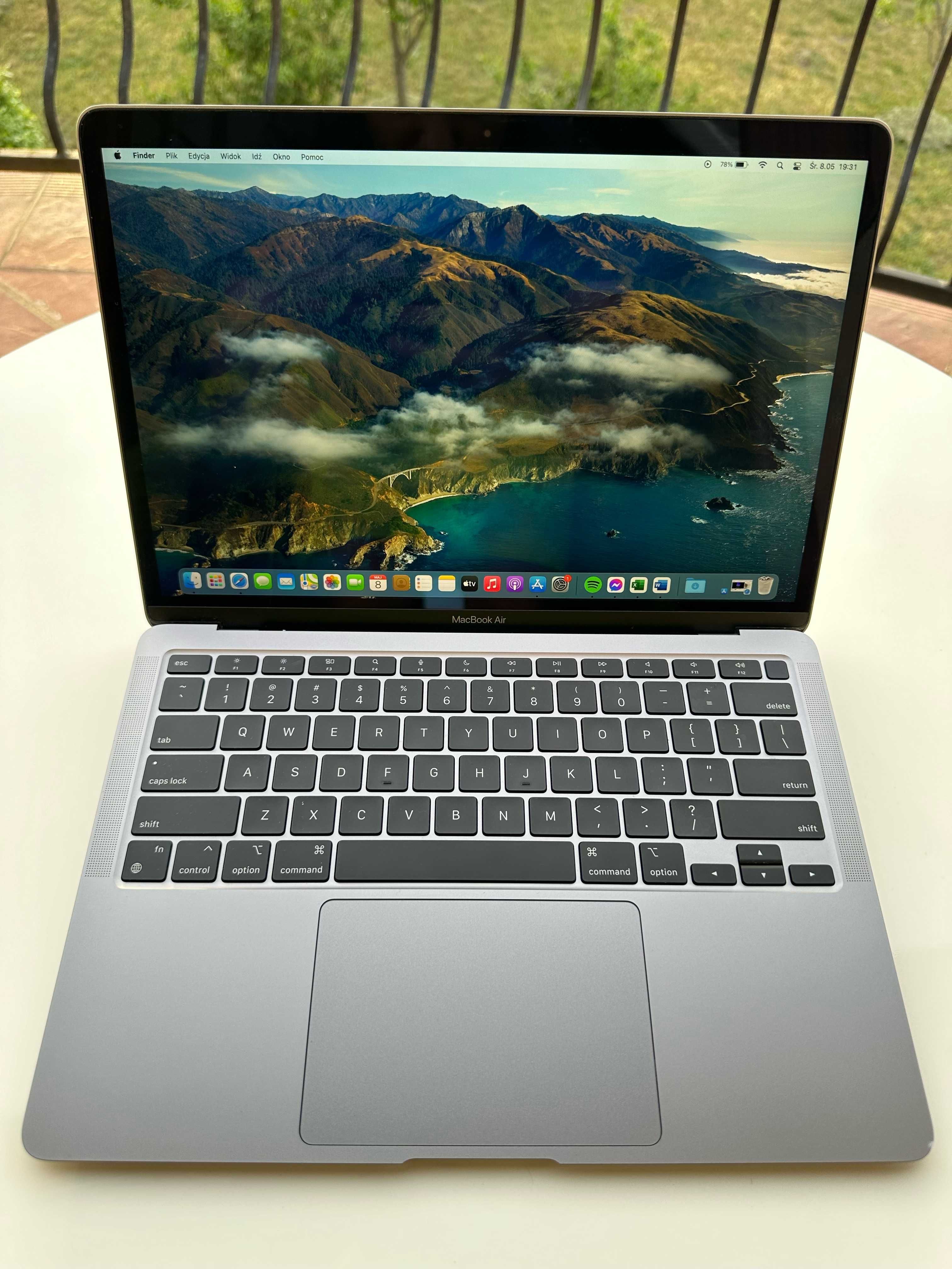 MacBook Air M1 tylko 76 cykli ładowania, dowód zakupu, Space Gray