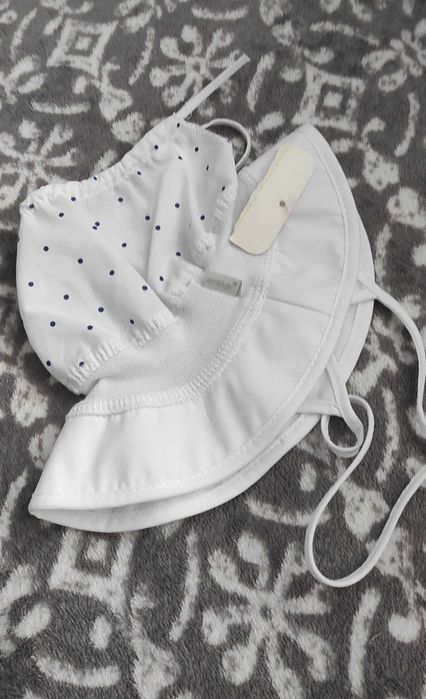 Biała Czapeczka Niemowlęca Na Lato 38-40