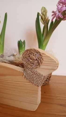 Handmade rękodzieło Baranek wielkanocny drewno figurka na prezent