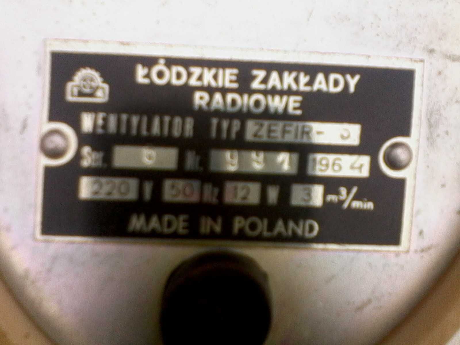 zabytkowy wentylator,wiatraczek zefir czasy PRL-u