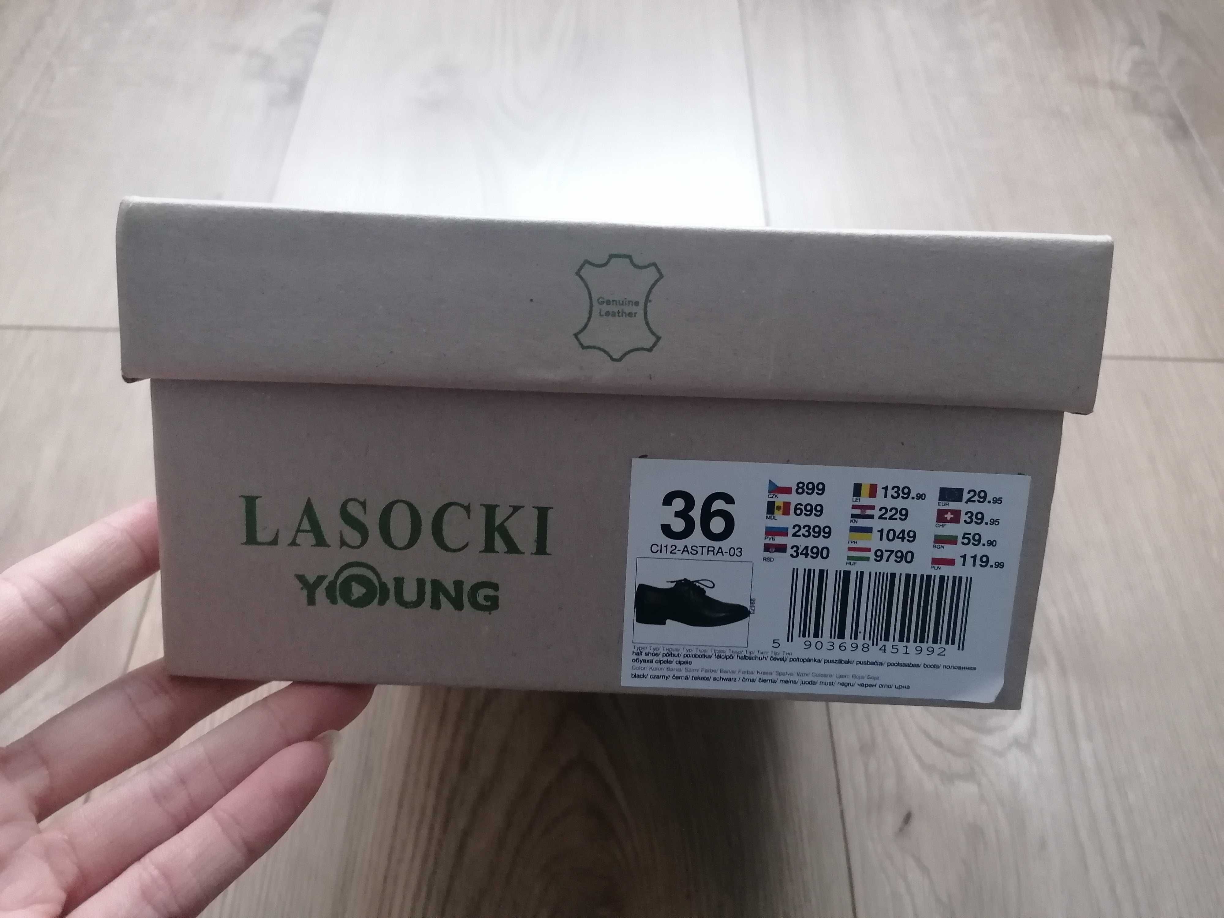 Buty skórzane Lasocki rozmiar 36 chłopięce