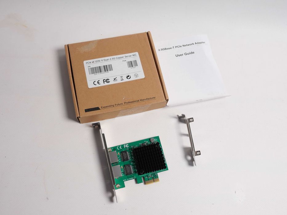 Двопортова гігабітна мережева карта PCI-E X1 2.5G для сервера I225-V