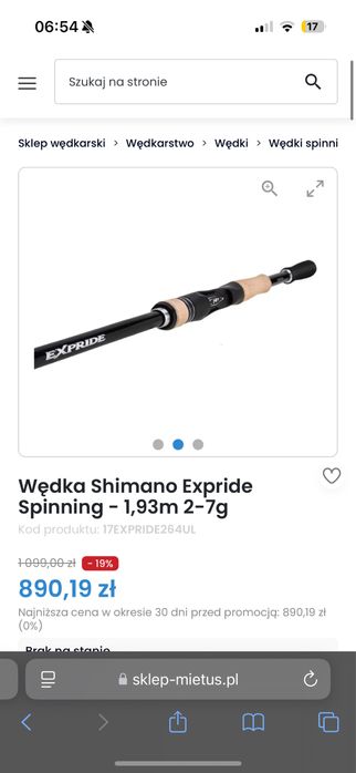 Spinning Shimano Expride 264ul