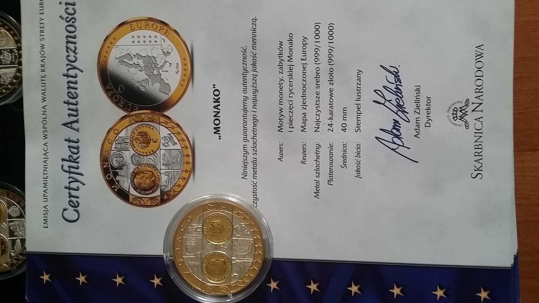 Monety, numizmaty WspólnaWalutaEuro,  srebro Ag999, zestawy po 20 szt.