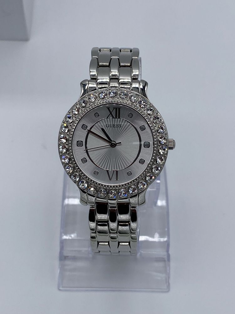 Zegarek damski Srebrny Guess Kryształy cyrkonie biżuteria Nowy Prezent