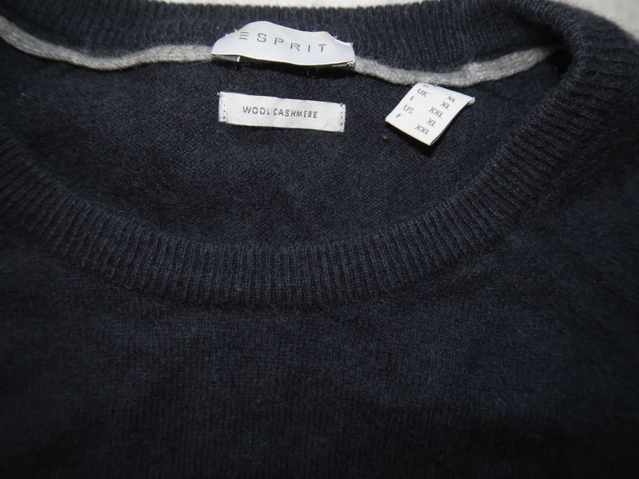 Esprit sweter wełniano kaszmirowy L/XL