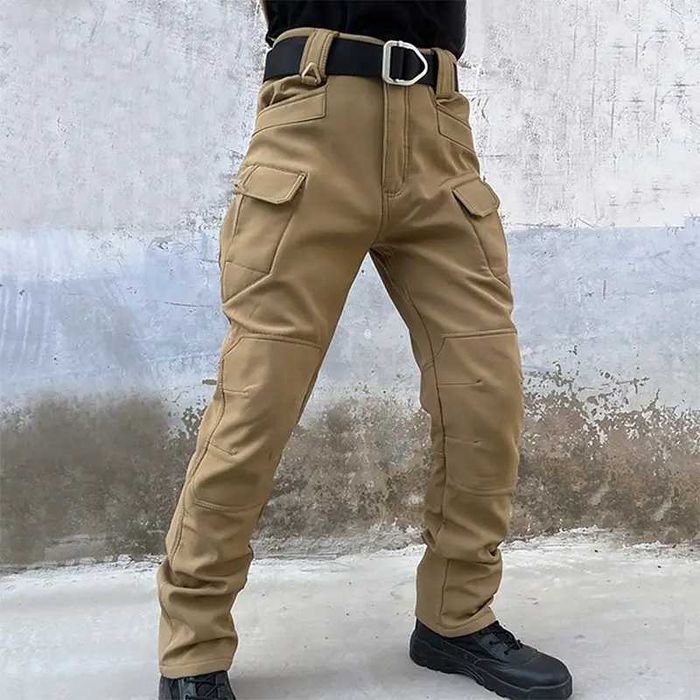 Тактичні штани Lesko B260 Khaki та Camouflage CP теплі на флісі