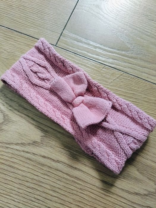 Opaska dziergana Newbie one size łososiowa