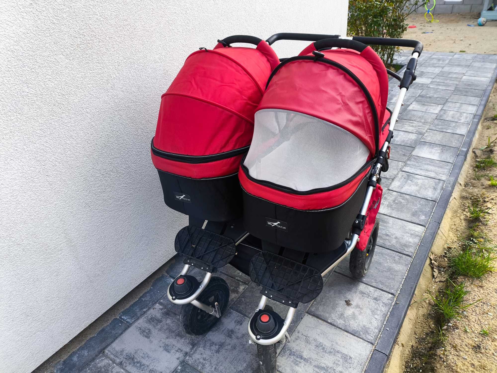 Wózek dziecięcy bliźniaczy tfk twist Duo czerwony