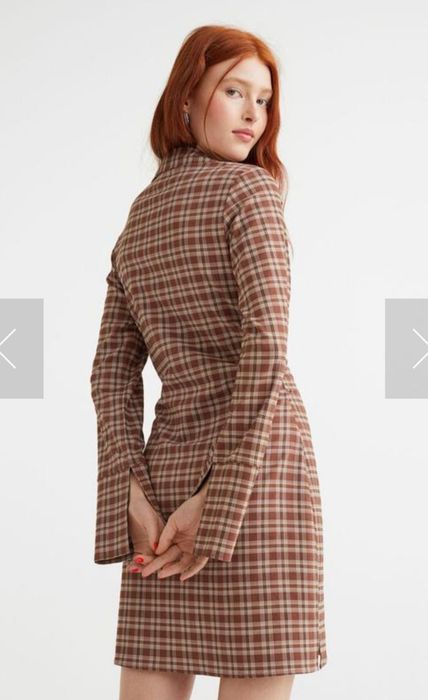 Платье пиджак шоколадного цвета PLT и HM