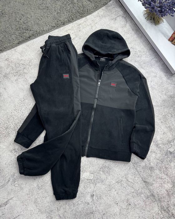 Теплий флісовий костюм Hugo Boss з капюшоном в смарагдовому кольорі