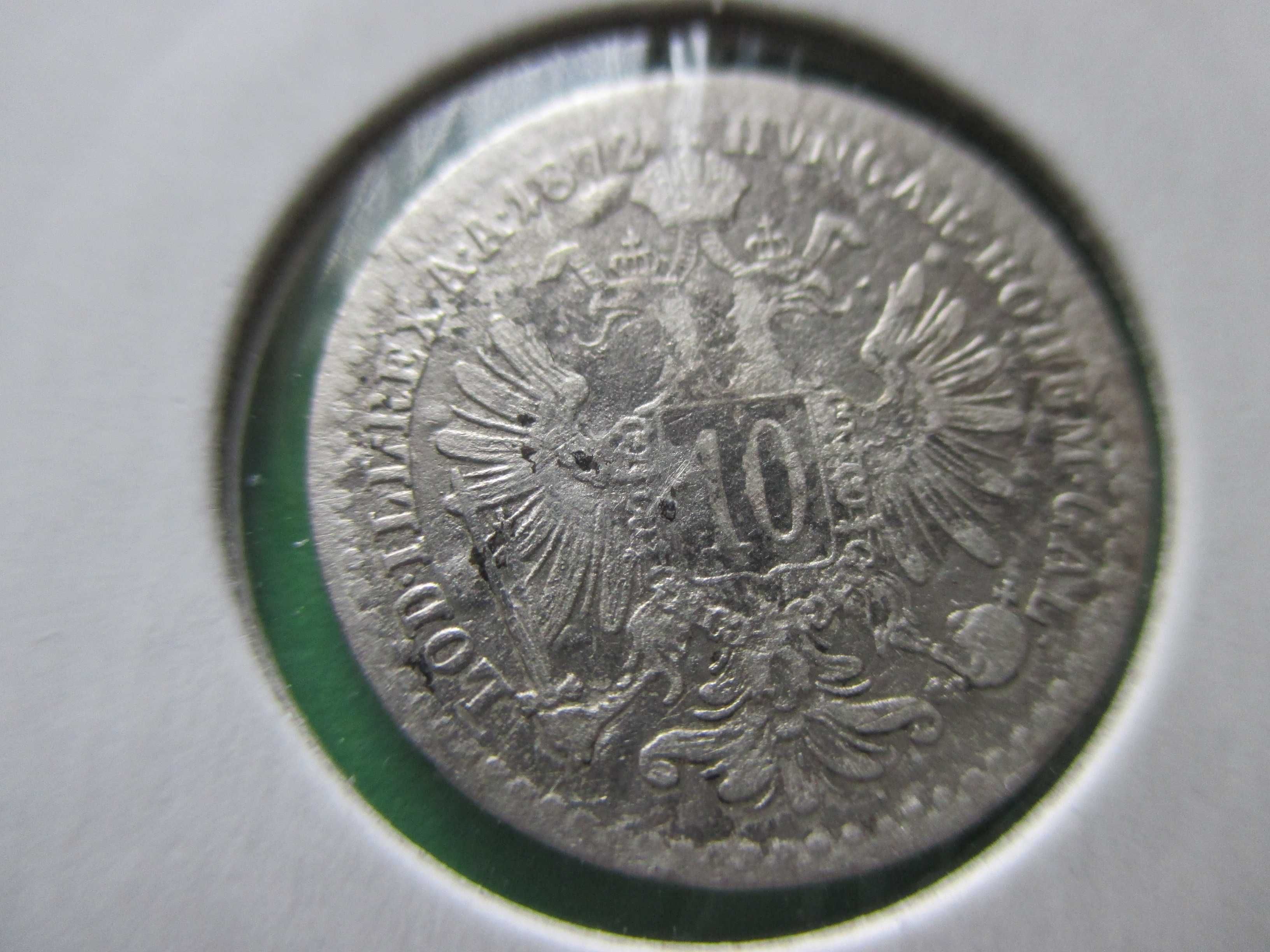 Srebrna moneta 10 krajcarów z 1872 r. Oryginał !!!