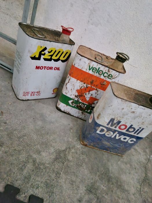Latas antigas óleo galp shell