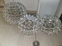 Lampa lampy 3 szt seria komplet wiszące kule designerskie srebrne