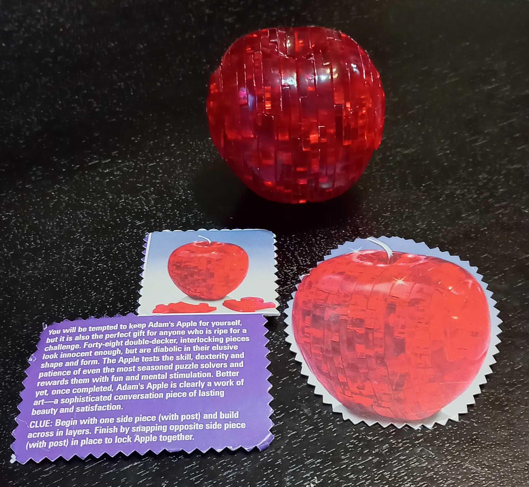 Plastikowe puzzle czerwone jabłko 3D