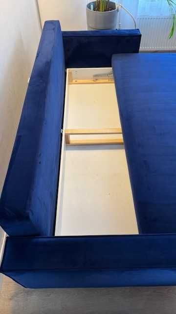 Sofa, kanapa 3-os. TERRA Blue, funkcja spania, pojemnik na pościel